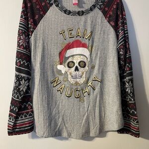 No Boundaries Gray and Black Christmas Sweater